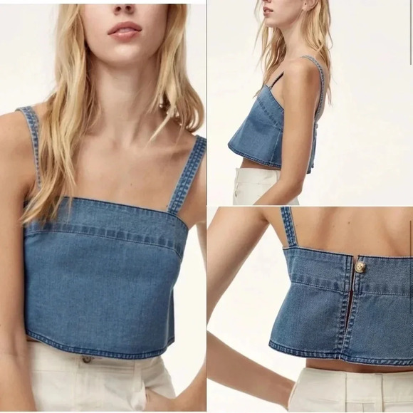 Wilfred Free Pasha Denim NWT Crop Tank Size Large - Picture 1 of 7